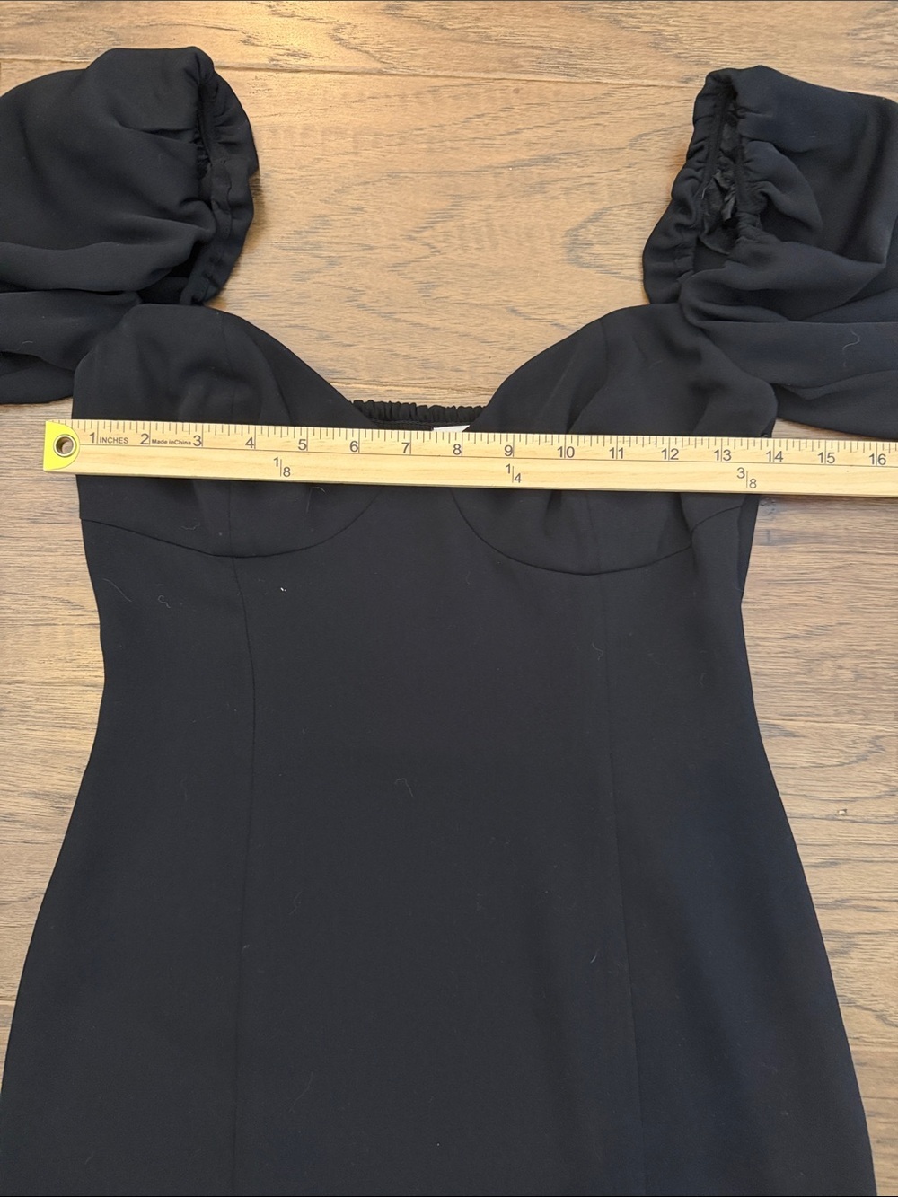 Aritzia Wilfred Novella Dress Black Puff Sleeve Mini Size 4 - Picture 7 of 11